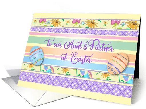 Easter for Aunt & Partner, Eggs, Patterns card (1536802)