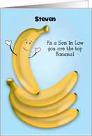 Custom Name, Son in Law 68th Birthday, Bananas card