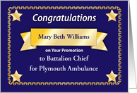 Custom Congratulations on Promotion to Battalion Chief card