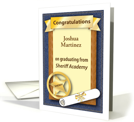 Custom Congratulations, Graduating Sheriff Academy, Badge card