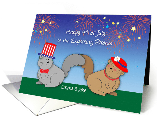 Custom Name 4th of July to Expecting Parents card (1621558)