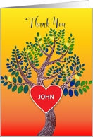 Custom Thank You for Genealogy, Family Tree, Heart card