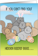 Humorous Squirrel Easter with Decorated Eggs card