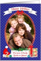 Happy Holidays Custom Photo Family Knows no Distance card