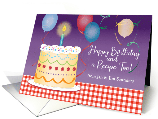 Custom Name Birthday Cake Balloons Recipe card (1661630)
