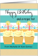 Custom Name Birthday Cupcakes Candles Recipe card