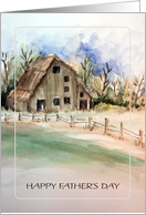 Estranged Father’s Day Rustic Country Watercolor Barn card