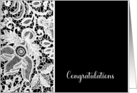 Congratulations Yes to Wedding Dress Lace card