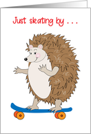 Hedgehog Skateboard Birthday card