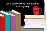 International Literacy Day Sept. 8th Books Coffee card