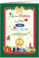 Christmas Like a Sister Colorful Text Presents card
