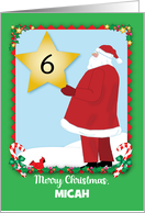 Custom Age Name Christmas Santa Star card
