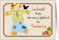 Happy Thanksgiving Cousin and Boyfriend Scarecrow card