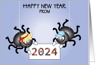 Custom Name New Year Spiders 2024 card