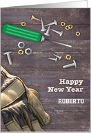 New Year Custom For Him Glove Tools card