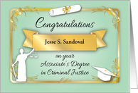 Criminal Justice Graduation Associates Degree card