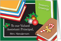 Custom Name Greetings Assistant Principal Books card