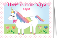 Custom Name Unicorn Valentine’s Day card