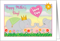 Mother’s Day Elephant Theme Heart Balloon card