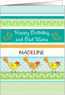 Custom Name Primitive Folk Art Theme Birthday card