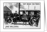 Custom Name State Trooper Birthday Vintage Photo card