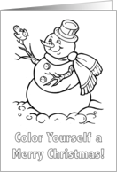 Jolly Christmas Snowman Coloring Card