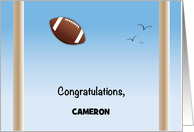 Custom Name Congratulations Football Kicker card