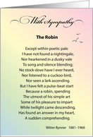 Robin Sympathy Loss of Husband card