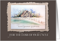 Loss of Uncle Sympathy Watercolor Barn card