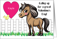 Custom Name Pony Valentine card