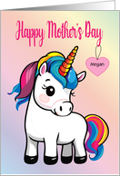Custom Name Unicorn Mother’s Day card