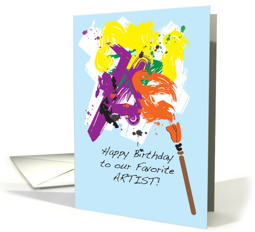 Happy Birthday to Artist, Paint Brush card (457274)