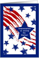 Congratulations, Winning Election, stars, stripes card