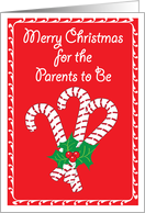 Parents to be Christmas, Candy Canes card