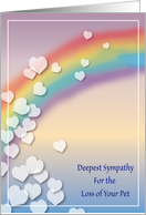 Pet Sympathy Rainbow Hearts card