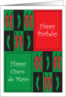 Cinco de Mayo Birthday Chili Peppers card