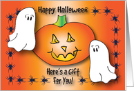 Halloween / Money Enclosed, ghosts, spiders card