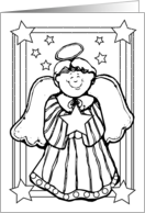 Christmas Angel Coloring Card