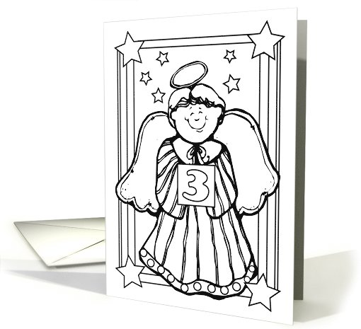 Christmas / For 3 yr. old, angel coloring card (680442)