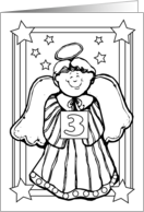 Christmas / For 3 yr. old, angel coloring card