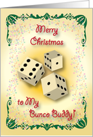 Christmas For a Bunco Buddy, Dice card