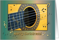 Christmas / Guitar Teacher, musical notes card