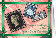 Christmas For a Stamp Collector, holly card