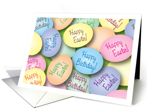 Happy Easter Happy Birthday Eggs card (758955)