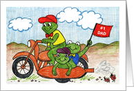 Father’s Day / Frogs on motor cycle card