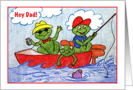 Father’s Day / Frogs fishing, boat card