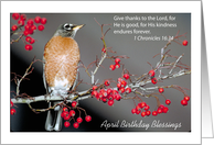 Birthdays / April, religious card