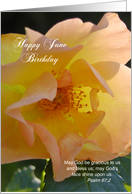 Birthdays / June Rose, religious card