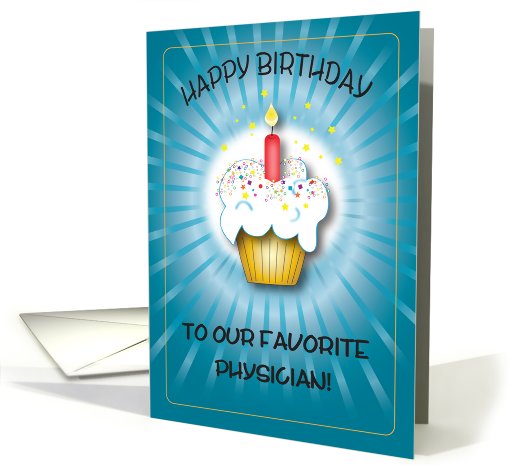 Birthdays / To Physician, cupcake, candle card (812089)