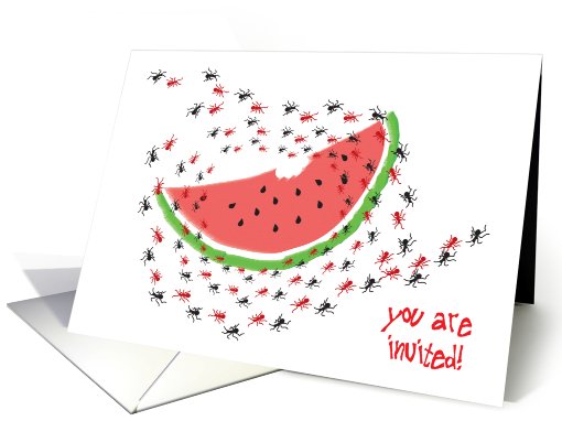 Invitations / 4th of July, watermelon, ants card (816207)